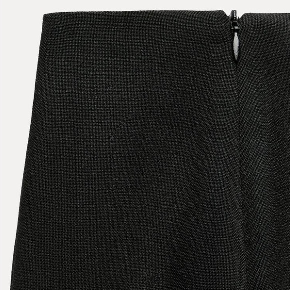 Zara SLIT WOOL SKIRT ZW COLLECTION. Black. Size XS. New with Tags. - Picture 8 of 10